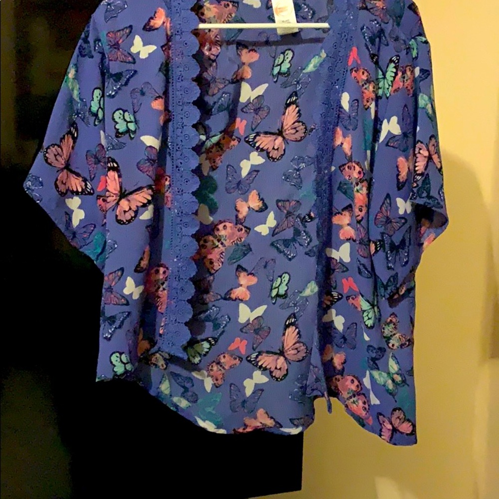 Purple silky cardigan size kids:14-16 women:small